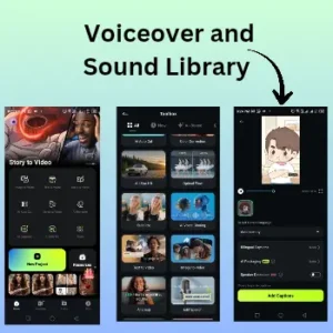 Filmora mod apk Voiceover and Sound Library