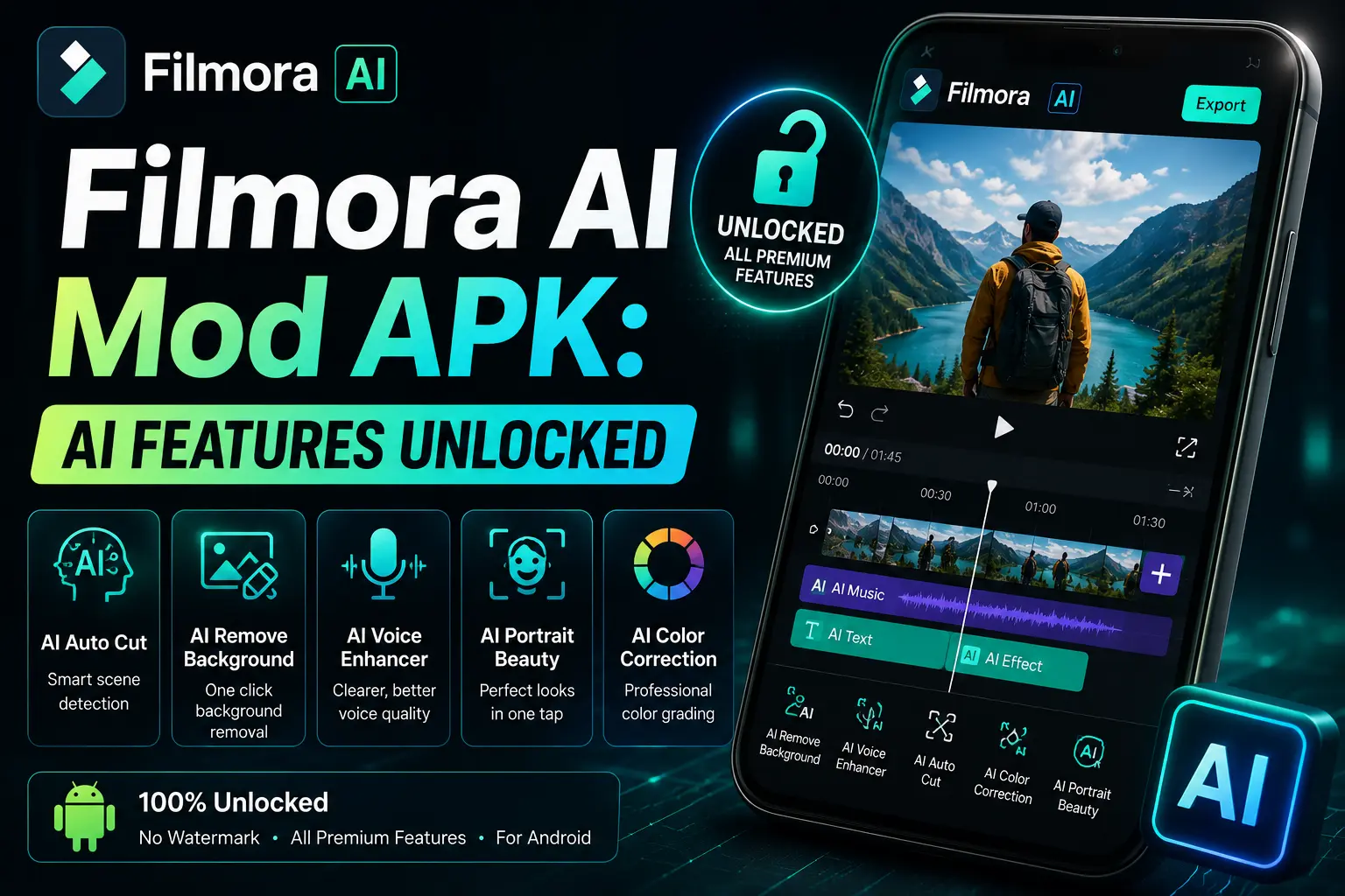 Filmora AI Mod APK: AI Features Unlocked